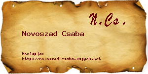 Novoszad Csaba névjegykártya